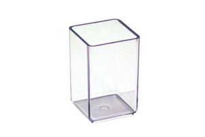 PORTA LAPIS ACRINIL QUADRADO CRISTAL