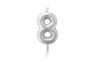 VELA METALIZADA 6CM PRATA- 8