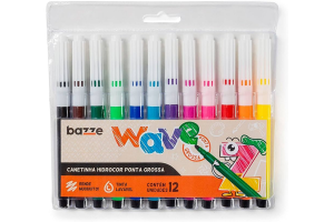 CANETINHA HIDROCOR JUMBO BAZZE WAVE 12CORES