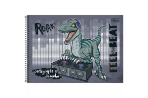 CADERNO ESPIRAL CD CART S/S RAPTOR 80F