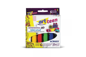 TINTA DIMENSIONAL 3D BRILLIANT ACRILEX CX 6 UNI